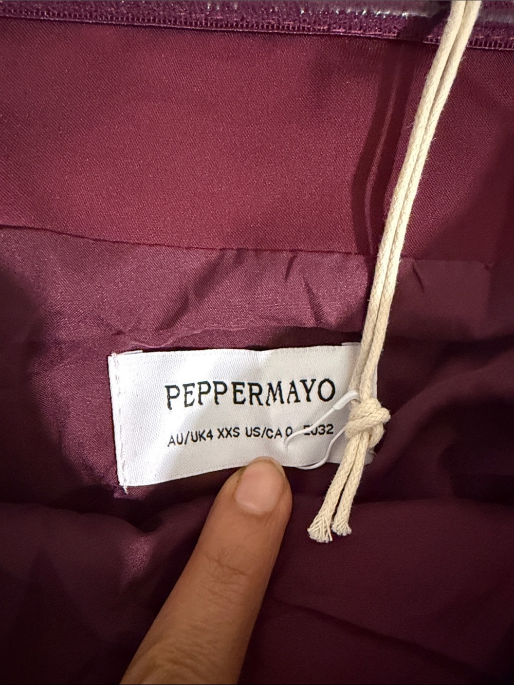 Peppermayo Jiana Strapless Merlot Maxi Dress Elegant Fitted Party Satin - Picture 10 of 10
